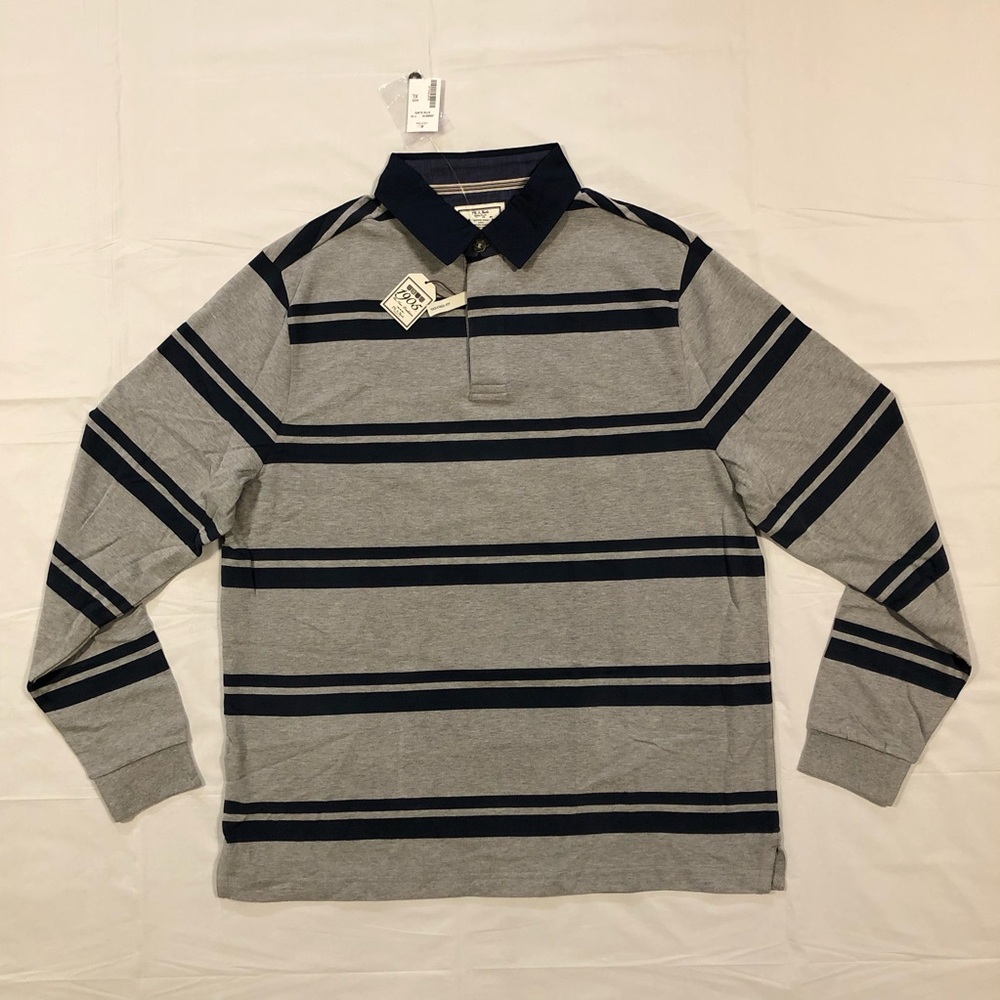 NWT JoS.A. Bank Men’s Long Sleeve 100% Cotton Collared Navy & Gray Shirt XL